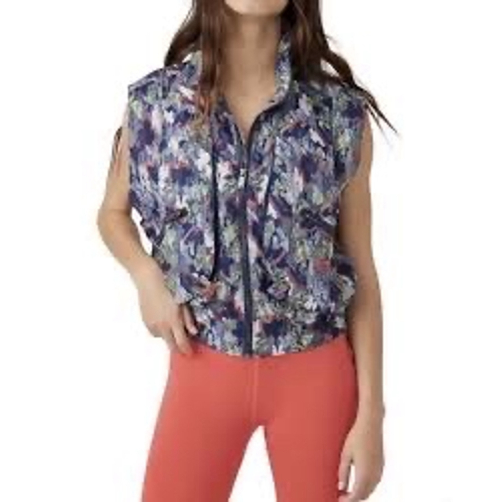 Free People Movement Off The Grid‎ Supernova Floral Cargo Hooded Vest - Size Med